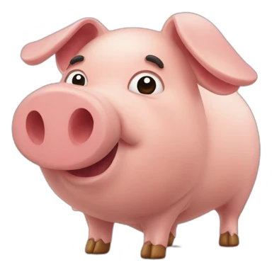 cochon avec un saucisson sticker
