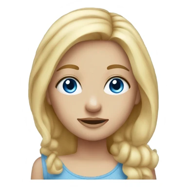 Blue eye blond hair girl with freckles sticker