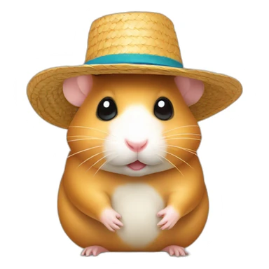 Hamster in a straw hat sticker
