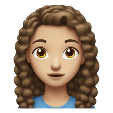 brown hair girl with blue eyes sticker