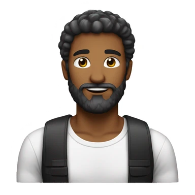 Homem branco com barba preta e cabelo curto sticker