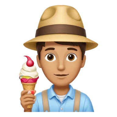 hat wearing ice cream vendor sticker