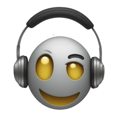 smiley face with headphones sticker