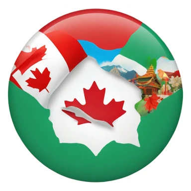 Best wishes for 2025 with images of Canada and Taiwan sticker