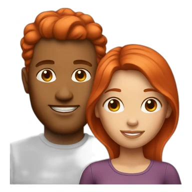 couple red hair sticker