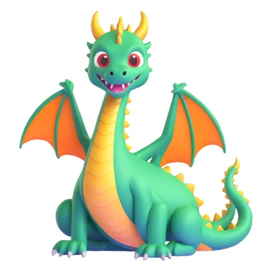 shiny and playful dragon sticker