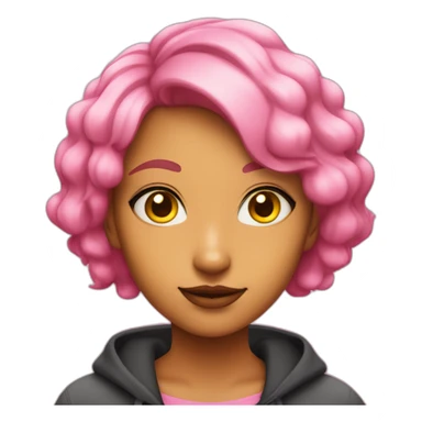 Mina is a teenage girl with bright pink skin, black and yellow eyes, and short pink hair with yellow antennae. sticker