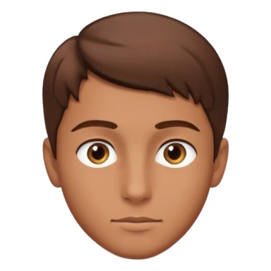 young man with smooth skin, bright eyes, brown hair, head only sticker
