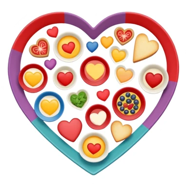 Make other dishes as hearts sticker