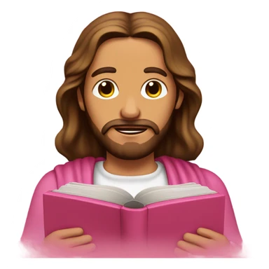 Jesus with pink bible sticker