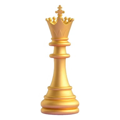 3D golden queen chess piece sticker