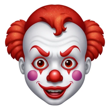 red glitter clown with the retarded facial expression sticker