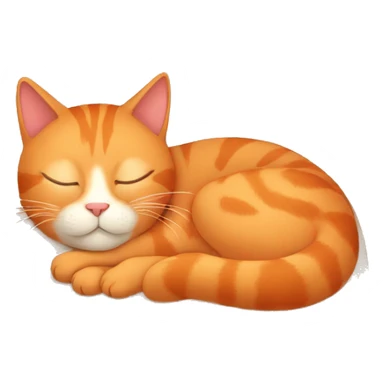 Red cat sleeps curled up in a ball sticker