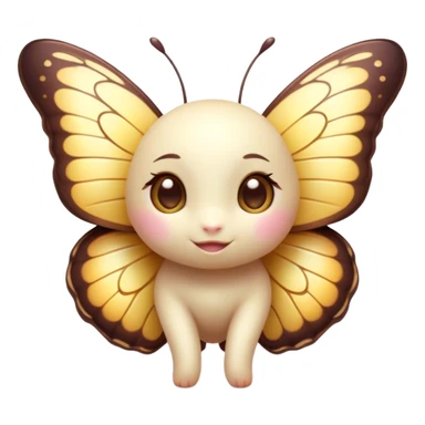 Cinematic Cute Butterfly Portrait Emoji, Head tilted playfully and inquisitively, featuring a charming, petite form with intricately detailed, softly tinted wings and round, sparkling eyes full of gentle wonder, Simplified yet irresistibly adorable features, highly detailed, glowing with a warm, inviting pastel glow, high shine, affectionate and lively, stylized with a touch of whimsical garden charm, soft glowing outline, capturing the essence of a mischievous butterfly that seems as if it could dance out of the screen into your arms! sticker