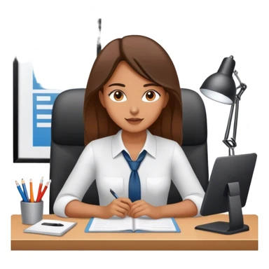 girl working in office\ sticker