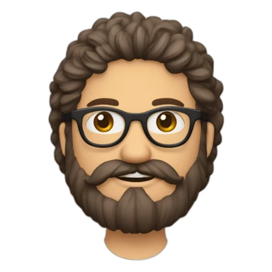 paysan brun barbu lunettes rondes sticker