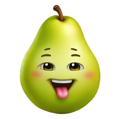 Cute happy pear with tongue sticker