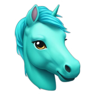CYAN COLORED UNICORN sticker