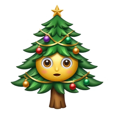 CREA UNA IMAGEN DE UN ARBOL DE NAVIDAD CON OJOS Y BOCA sticker