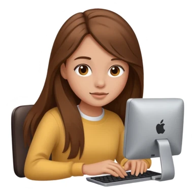 Cute girl using computer sticker