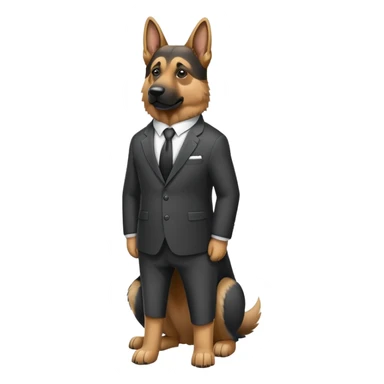 Big german sheperd wearing a suit sticker
