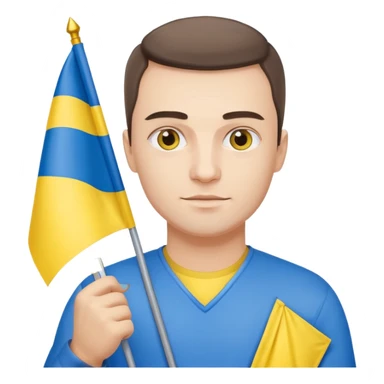 The Ukrainian man with flag sticker