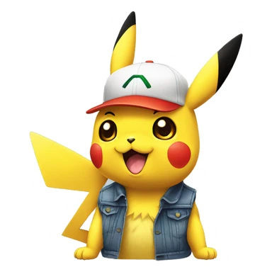 Pikachu avec la casquette de sacha sticker