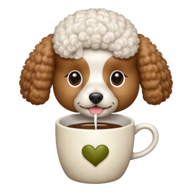 Poodle with coffee sticker