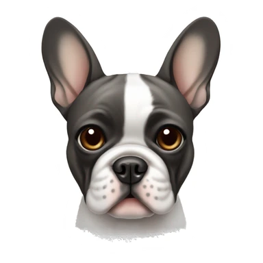 French bulldog that is gray , black, brown and white sticker