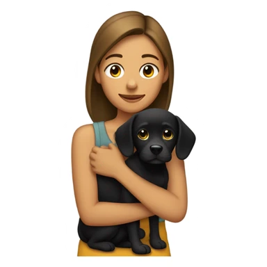 Muchacha con perrito negro  sticker