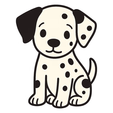 flat toon dalmatian puppy sticker