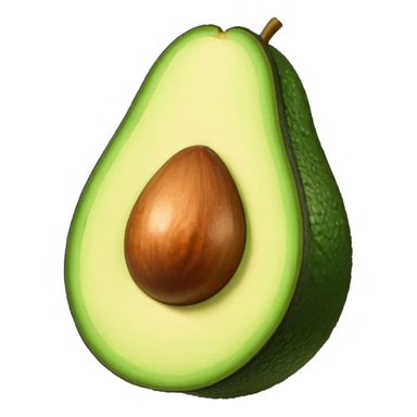 sliced avocado with pit sticker