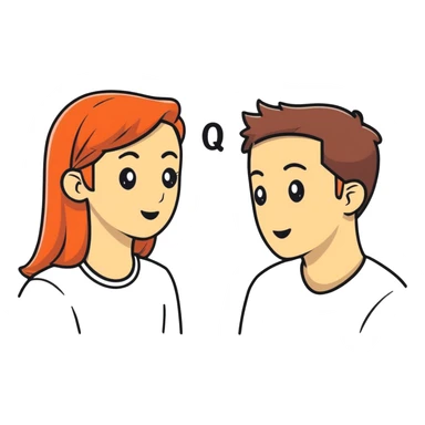 young man and woman talking sticker