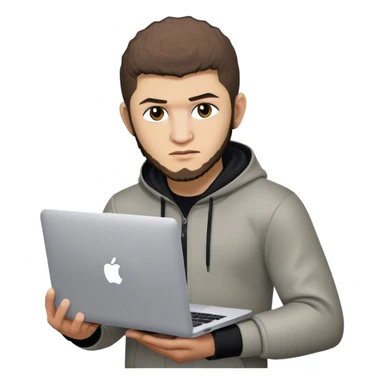 Khabib with macbook sticker