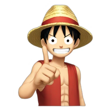 luffy giving the finger sticker