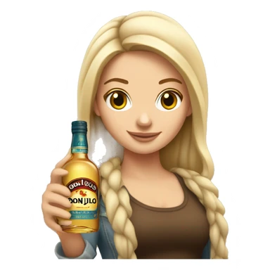 White Girl holding Don Julio bottle sticker