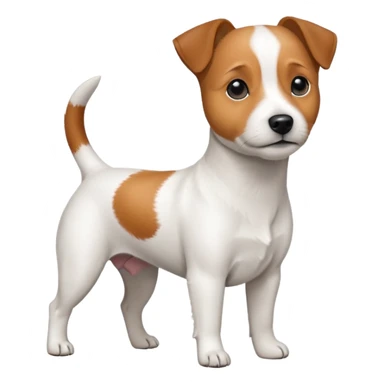 Helt vit Jack russel sticker