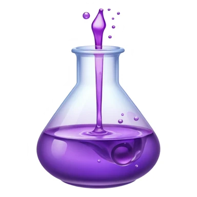chemistry glass with purple liquid sticker