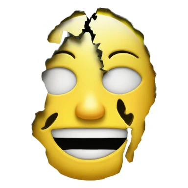 cracked open money face emoji with something behind the cracks sticker
