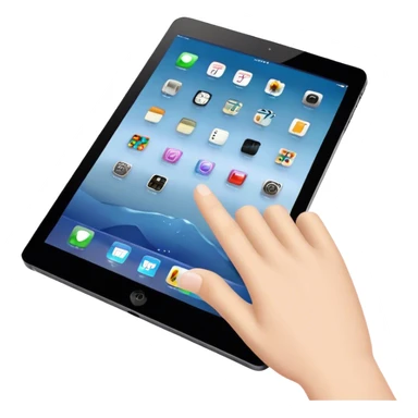 hand with ipad sticker