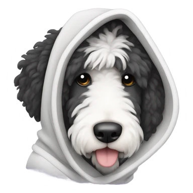 Sheepadoodle with a hoodie  sticker