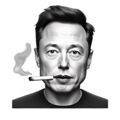Elon musk avec une cigarette sticker