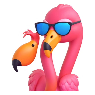 flamingo with sunglasses sticker