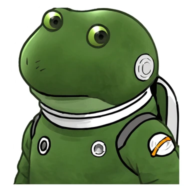 A astronaut on a swingset ￼￼kicking a orange planet ￼ sticker