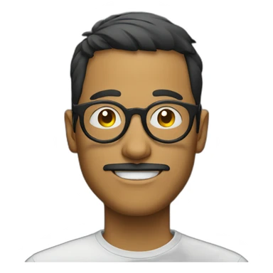 A man circle face with circle glasses sticker