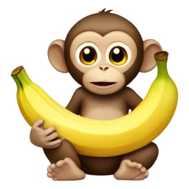 Pregnant monkey eating banana sticker