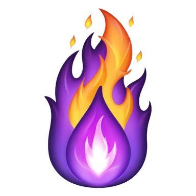 Purple flame emoji sticker