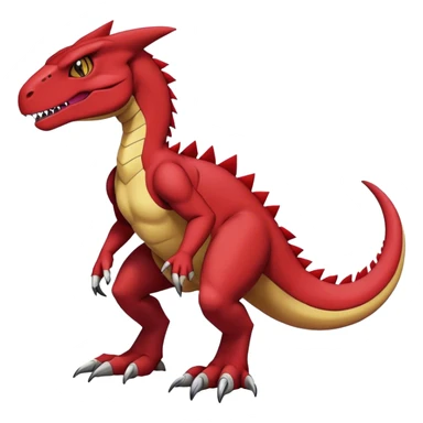  Cool Edgy Maroon Guilmon-Charmeleon-Digimon-Fakemon-Velociraptor full body sticker