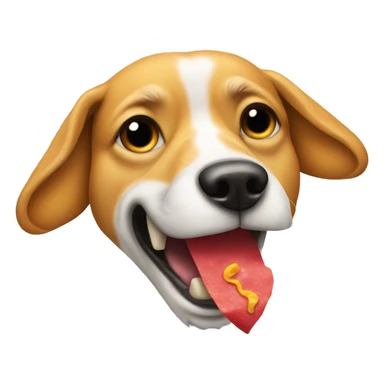 Dog eating a taco sticker