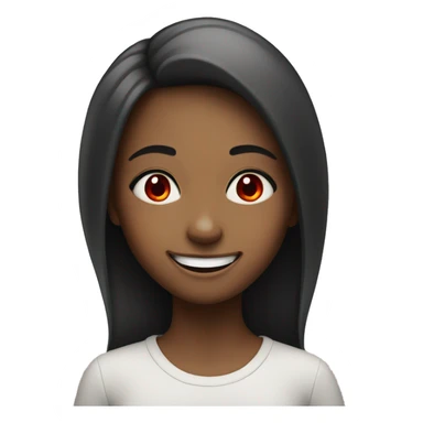 Girl with red eyes big smile sticker